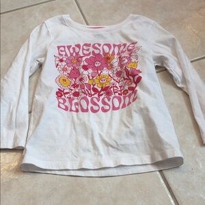Epic Threads Kids Long Sleeve Shirt - White with Pink and Yellow Floral